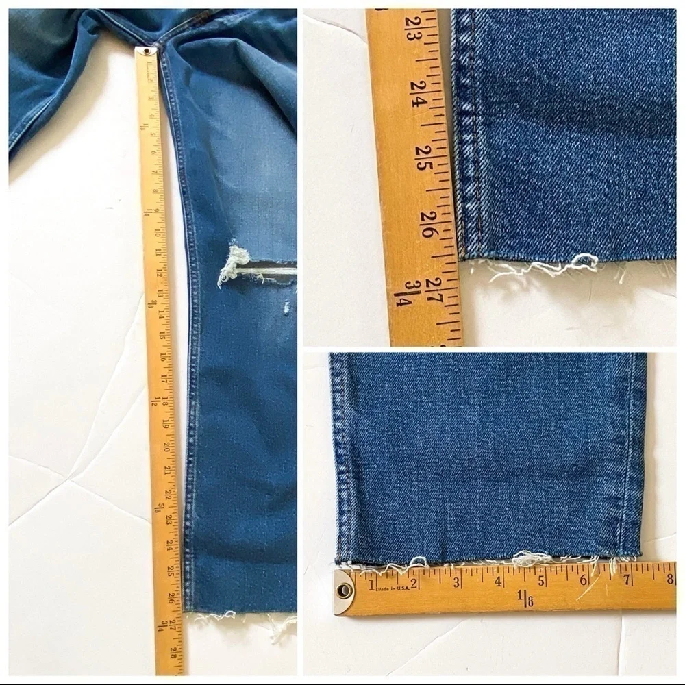 Re/Done High-Rise Distressed Stovepipe Jeans, ankle, size 30, NWT